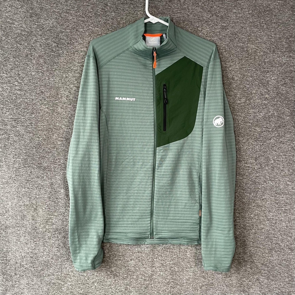 Mammut Taiss Light ML Jacket Mens Medium Green Fleece Full Zip Hiking Midlayer